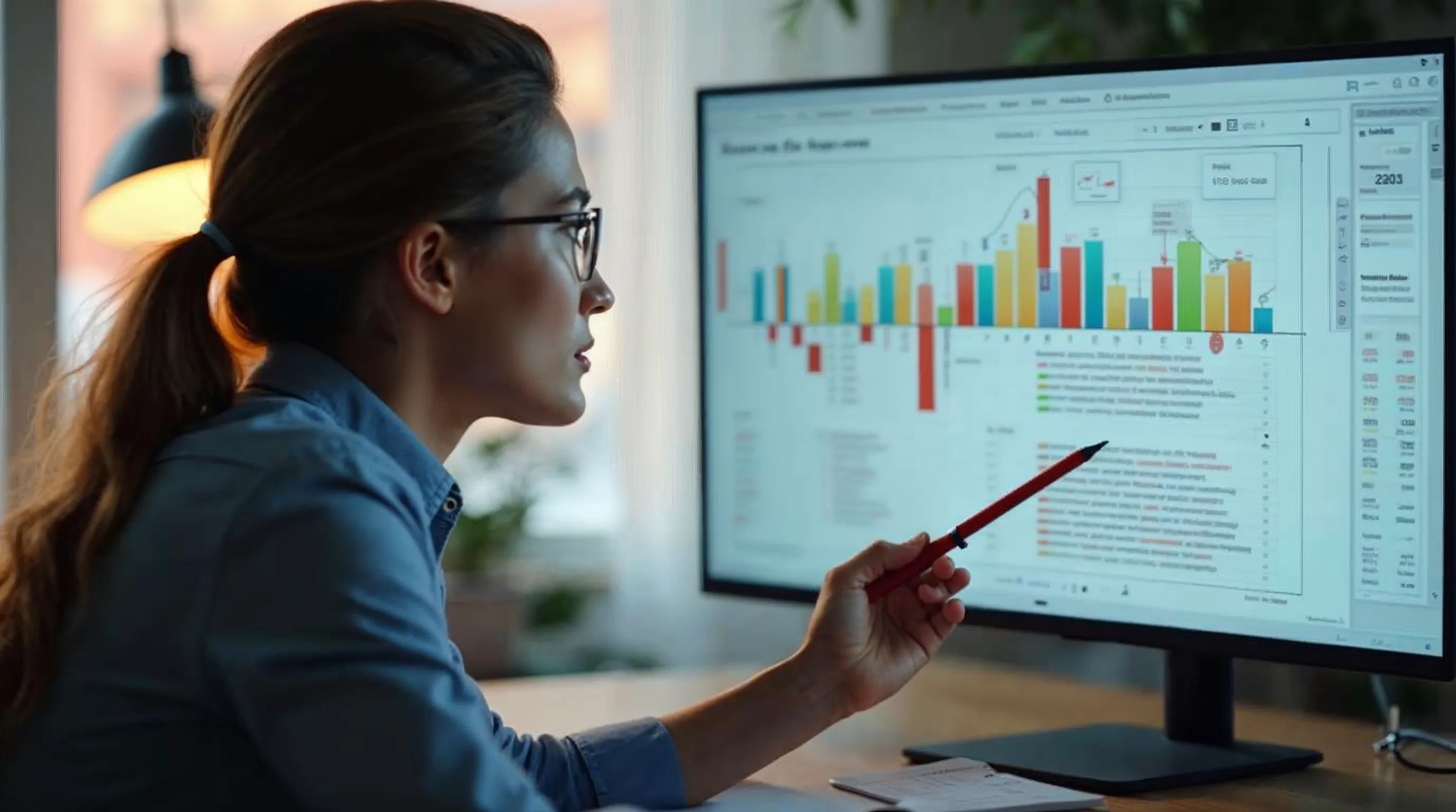 Riskanalytiker granskar en riskmatris och ifrågasätter dess slutsatser